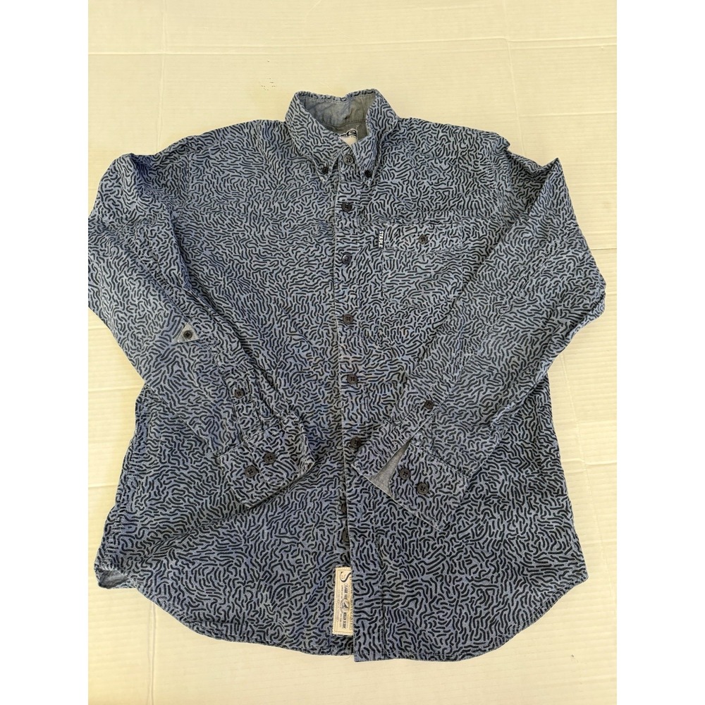 Staple Men's Blue 100% Cotton Long Sleeve Shirt, Size Medium